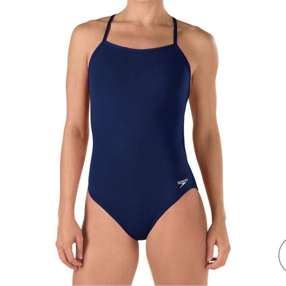 Speedo The One Back One Piece Female NAVY Training‎ Swimsuit 6/32 NWT IN PKG - Picture 1 of 5